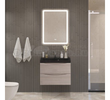 Мебель для ванной комнаты BelBagno Marino 60 подвесная, rovere grigio, черная раовина