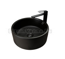 Накладная раковина GID Esfera N9130bg 42 черный графит, круглая, фаянс