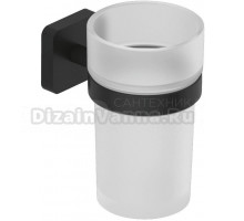 Стакан для ванной Kludi Vela S 2597539 настенный, черный, стеклянный