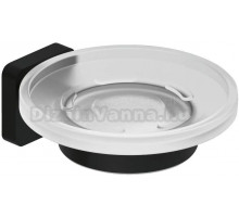 Мыльница Kludi Vela S 2598539 настенная, стеклянная, черная