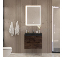 Мебель для ванной комнаты BelBagno Marino 60 подвесная, rovere moro, черная раовина