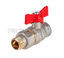 Шаровой кран Dist Стандарт Н341Б 1/2" ВРx1/2" НР американка