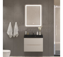 Мебель для ванной комнаты BelBagno Marino 70 подвесная, crema opaco, черная раовина