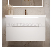 Тумба под раковину без столешницы Jorno Puro 100 подвесная, белая