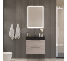 Мебель для ванной комнаты BelBagno Marino 70 подвесная, rovere grigio, черная раовина