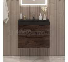 Тумба с раковиной BelBagno Marino 70 подвесная, rovere moro, черная раковина