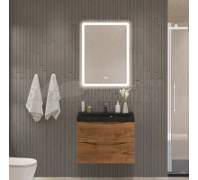 Мебель для ванной комнаты BelBagno Marino 70 подвесная, rovere nature, черная раовина