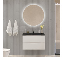 Мебель для ванной комнаты BelBagno Marino 80 подвесная, bianco opaco, черная раовина