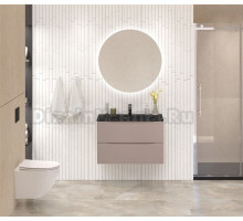 Мебель для ванной комнаты BelBagno Marino 80 подвесная, capucino lucido, черная раовина