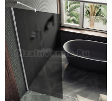 Душевая перегородка Maybahglass MGD-687-1ш 119 см, профиль белый, стекло графит матовое