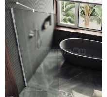 Душевая перегородка Maybahglass MGD-688-1ш 119 см, профиль белый, стекло сатин