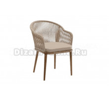 Садовый стул 4SiS Лион основание дуб, роуп бежевый, ткань бежевая 035
