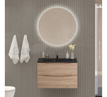 Мебель для ванной комнаты BelBagno Marino 80 подвесная, rovere bianco, черная раовина