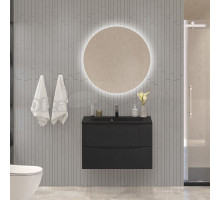 Мебель для ванной комнаты BelBagno Marino 80 подвесная, rovere cioccolato amaro, черная раовина