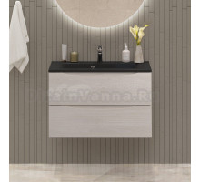 Тумба с раковиной BelBagno Marino 80 подвесная, rovere grigio, черная раковина