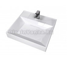 Раковина над стиральной машиной VERSALIA Monica 60 глянцевая белая, квадратная, с кронштейном