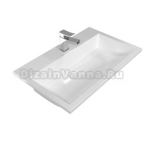 Мебельная раковина VERSALIA Absolute 50 накладная, глянцевая белая, прямоугольная, искусственная мрамор