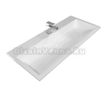 Мебельная раковина VERSALIA Absolute 90 накладная, глянцевая белая, прямоугольная, искусственная мрамор