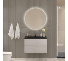 Мебель для ванной комнаты BelBagno Marino 80 подвесная, rovere grigio, черная раовина