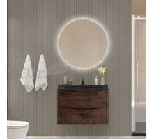 Мебель для ванной комнаты BelBagno Marino 80 подвесная, rovere moro, черная раовина