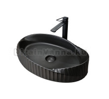 Накладная раковина GID Creativo Bm888 60 матовая черная, овальная, фаянс