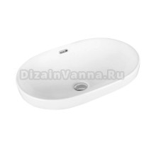 Накладная раковина GID Integrado S1004 61 глянцевая белая, овальная, фаянс
