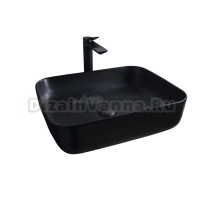 Накладная раковина GID Geometrico Bm1304 50 матовая черная, прямоугольная, фаянс