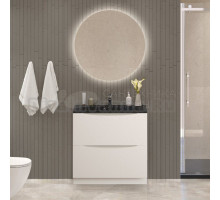 Мебель для ванной комнаты BelBagno Marino 80 напольная, bianco lucido, черная раковина