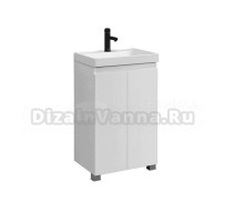 Тумба с раковиной Belux Бостон 50 напольная, белая глянцевая