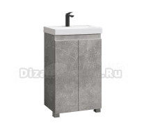 Тумба под раковину без столешницы Belux Бостон Н 50 напольная, бетон чикаго светло-серый