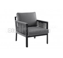 Садовое кресло 4SiS Сан Ремо каркас темно-серый, роуп серый, ткань серая