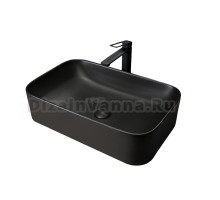 Накладная раковина GID Geometrico Bm9599 61 матовая черная, прямоугольная, фаянс