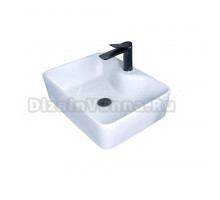 Накладная раковина GID Geometrico N9091 48 глянцевая белая, прямоугольная, фаянс, с 1 отверстием под смеситель