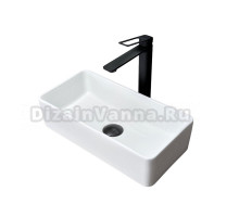 Накладная раковина GID Geometrico N1104 46 глянцевая белая, прямоугольная, фаянс