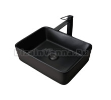 Накладная раковина GID Geometrico Bm9103 48 матовая черная, прямоугольная, фаянс