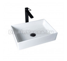 Накладная раковина GID Geometrico N1204 45 глянцевая белая, прямоугольная, фаянс