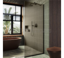 Душевая перегородка Maybahglass MGD-685-6у 119 см, профиль черный, стекло бронза матовое