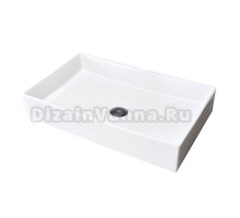 Накладная раковина GID Geometrico N9496 61 глянцевая белая, прямоугольная, фаянс