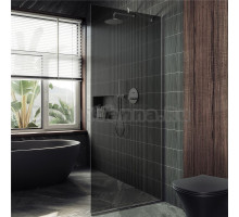 Душевая перегородка Maybahglass MGD-686-5у 119 см, профиль хром матовый, стекло графит