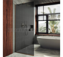 Душевая перегородка Maybahglass MGD-686-2у 119 см, профиль бронза, стекло графит