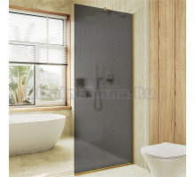 Душевая перегородка Maybahglass MGD-687-3у 119 см, профиль золото, стекло графит матовое
