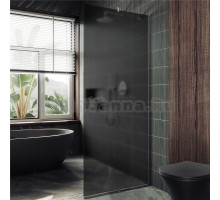 Душевая перегородка Maybahglass MGD-687-5у 119 см, профиль хром матовый, стекло графит матовое