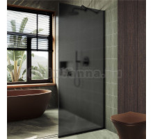 Душевая перегородка Maybahglass MGD-687-6у 119 см, профиль черный, стекло графит матовое