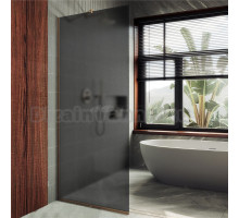Душевая перегородка Maybahglass MGD-687-2у 119 см, профиль бронза, стекло графит матовое