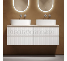 Тумба с раковиной Sancos Snob T 140 bianco, столешница бежевая TT140A2, раковина CN6075