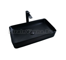 Накладная раковина GID Geometrico Bm9396 60 матовая черная, прямоугольная, фаянс