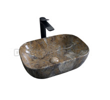 Накладная раковина GID Geometrico Mnc333T 46 под глянцевый камень, прямоугольная, фаянс