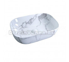 Накладная раковина GID Geometrico Mnc333C 46 под глянцевый камень, прямоугольная, фаянс