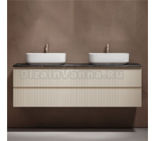 Тумба с раковиной Sancos Snob R 160 beige soft, столешница черный мрамор TT160A1X, раковина CN5043