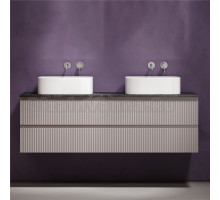 Тумба с раковиной Sancos Snob R 160 doha soft, столешница черный мрамор TT160A1, раковина CN6052